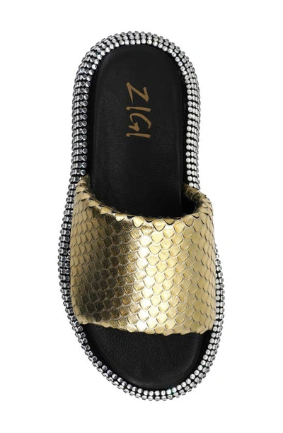 Shop Zigi Sharpay Platform Slide Sandal In Gold
