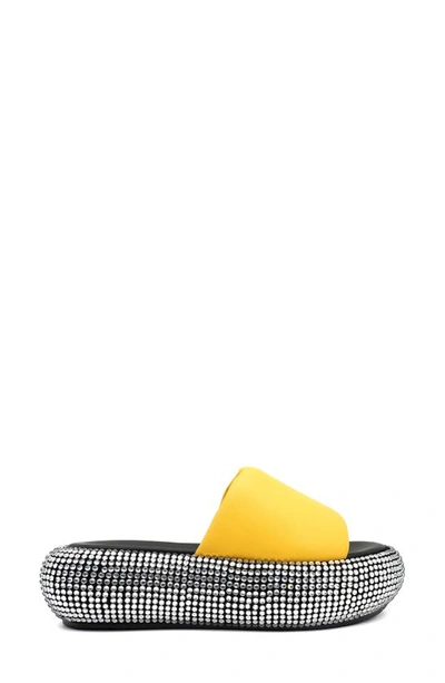 Shop Zigi Sharpay Platform Slide Sandal In Yellow Leather