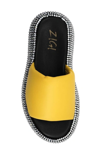Shop Zigi Sharpay Platform Slide Sandal In Yellow Leather