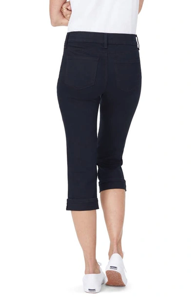 Nydj Marilyn Cuff Crop Straight Leg Jeans In Black