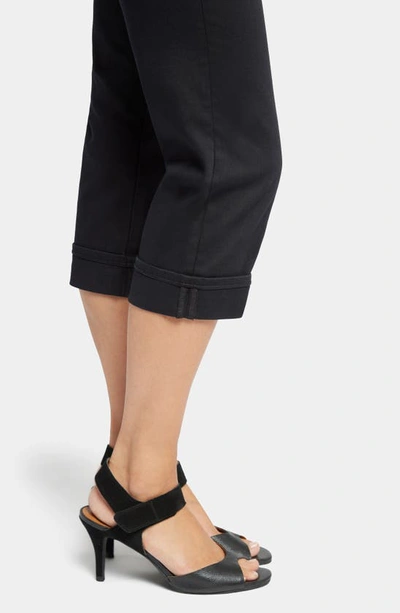 Nydj Marilyn Cuff Crop Straight Leg Jeans In Black