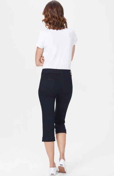 Nydj Marilyn Cuff Crop Straight Leg Jeans In Black