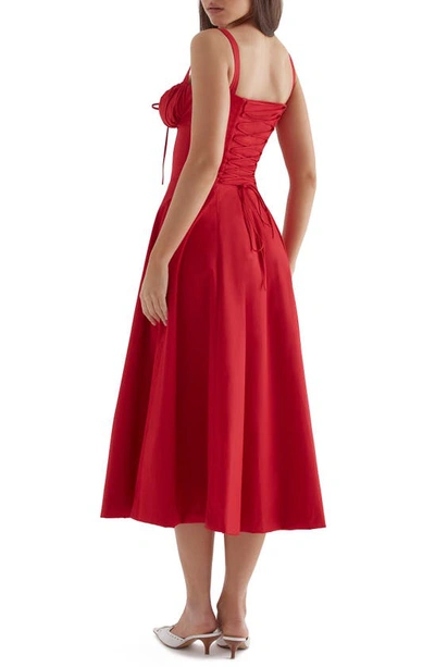 Shop House Of Cb Carmen Bustier Sundress In Red Rose