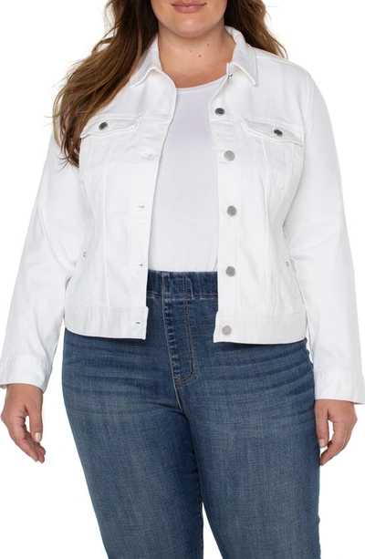 Shop Liverpool Los Angeles Classic Denim Jacket In Bright White