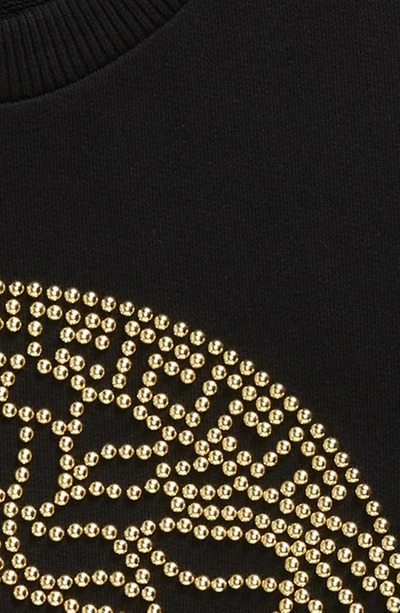 Shop Versace Kids' Beaded Medusa Sweatshirt In Nero Oro