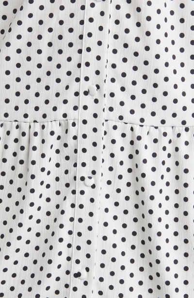 Area Stars Cece Tiered Midi Dress In White Black Dot