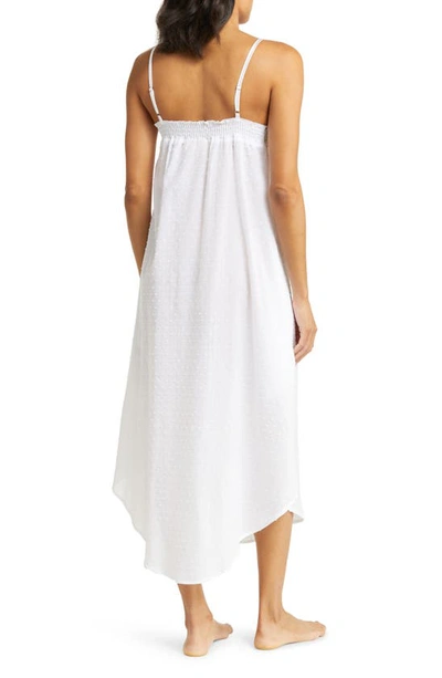 Shop Papinelle Lace Trim Cotton Nightgown In White