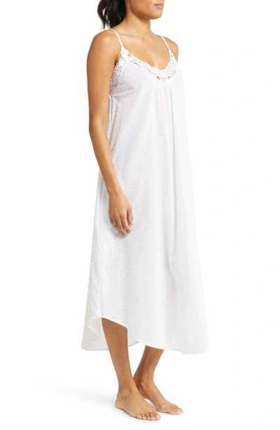 Shop Papinelle Lace Trim Cotton Nightgown In White