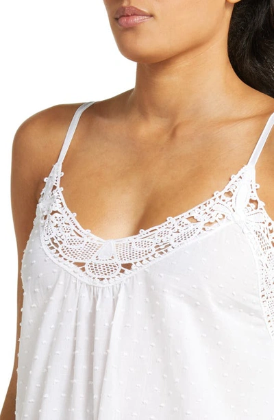 Shop Papinelle Lace Trim Cotton Nightgown In White