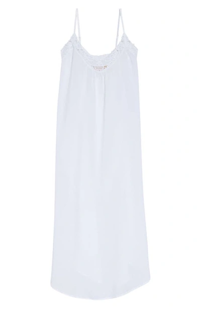 Papinelle Lace Trim Cotton Nightgown In White