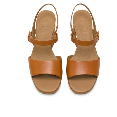Camper Katie Block-heel Sandals In Brown