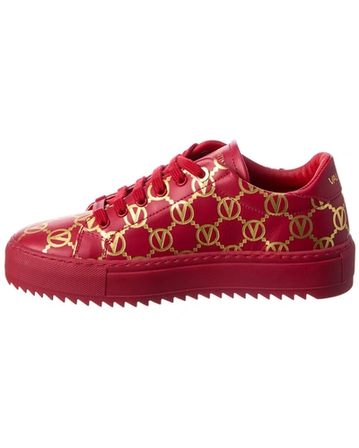 Shop Valentino By Mario Valentino Beatrice Leather Sneaker In Red