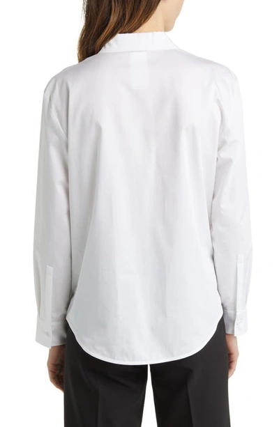 Shop Max Mara Glassa Cotton Button-up Shirt In Optical Wh