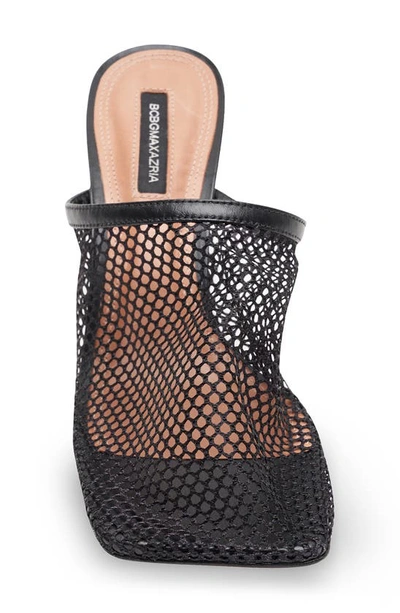 Shop Bcbgmaxazria Anita Mesh Sandal In Black Faux Leather