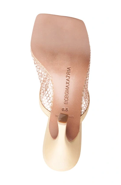 Shop Bcbgmaxazria Anita Mesh Sandal In Nude Faux Leather