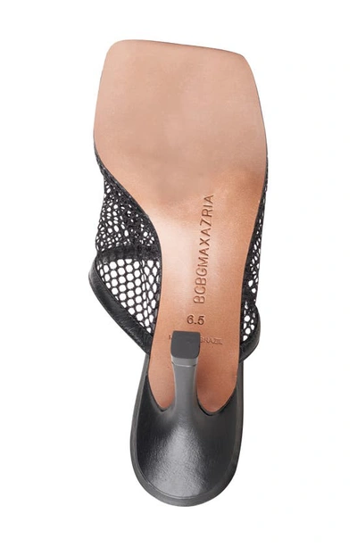 Shop Bcbgmaxazria Anita Mesh Sandal In Black Faux Leather