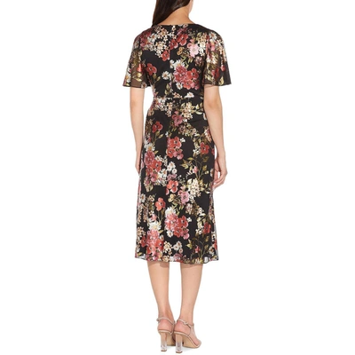 Shop Adrianna Papell Womens Floral Metallic Cocktail And Party Dress In Multi