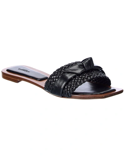 Shop Alexandre Birman Clarita Woven Leather Sandal In Black