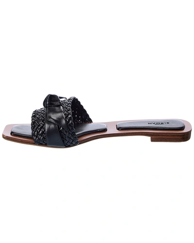 Shop Alexandre Birman Clarita Woven Leather Sandal In Black