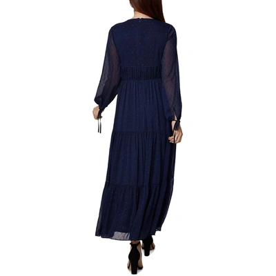 Shop Sage Womens Ruffled Tiered Maxi Dress In Blue