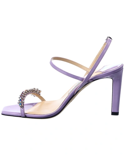 Shop Jimmy Choo Meira 85 Patent Sandal In Purple
