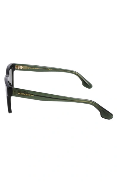 Shop Victoria Beckham 52mm Rectangular Sunglasses In Khaki