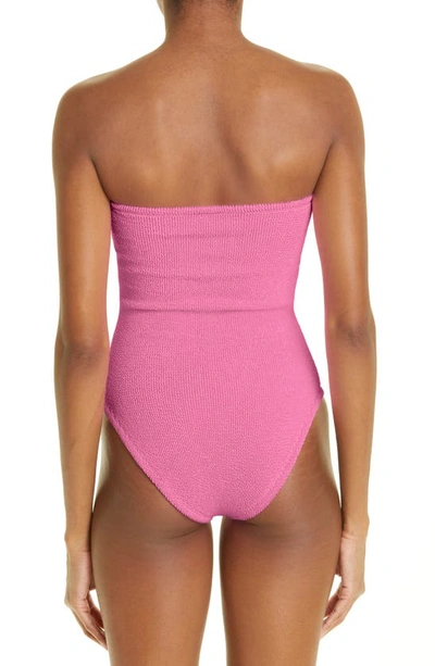 Shop Hunza G Brooke One-piece Strapless Swimsuit In Bubblegum