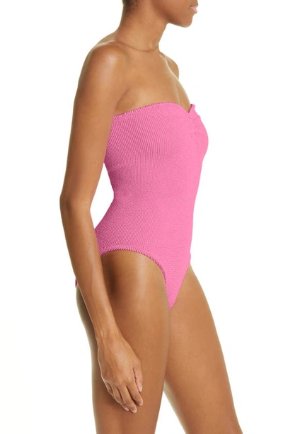 Shop Hunza G Brooke One-piece Strapless Swimsuit In Bubblegum