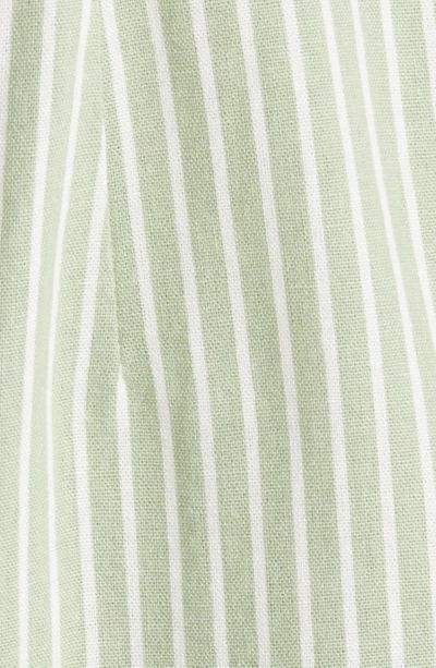 Shop Vero Moda Stripe Lace-up Romper In Reseda Stripes Snw White
