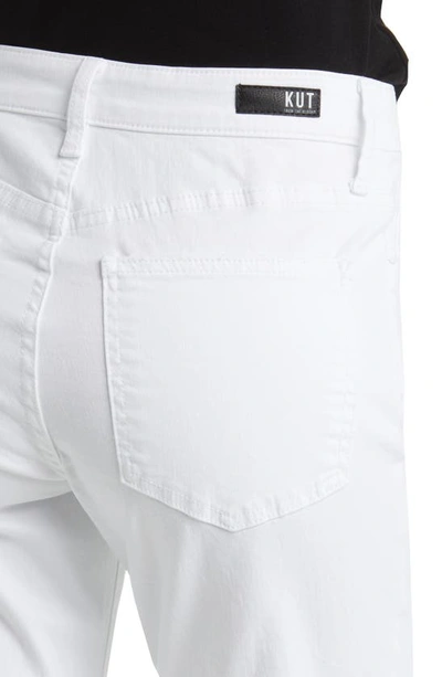 Shop Kut From The Kloth Rachael Fab Ab High Waist Raw Hem Mom Jeans In Optic White