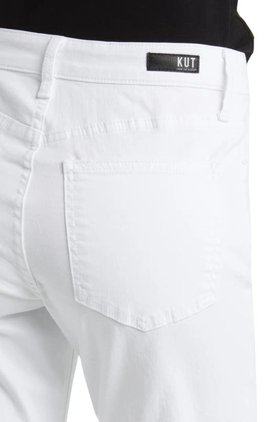 Kut From The Kloth Rachael Fab Ab High Waist Raw Hem Mom Jeans In Optic White