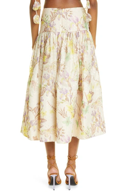 Shop Alexis Phoebe Floral Clip Dot Midi Skirt In Floral Embroidered
