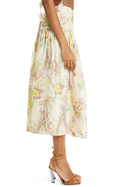 Shop Alexis Phoebe Floral Clip Dot Midi Skirt In Floral Embroidered