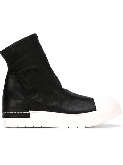 Cinzia Araia 20mm Stretch Leather Sneaker Boots, Black