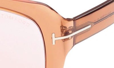 Tom Ford Bailey Square Acetate Sunglasses In Shiny Light Brown / Violet