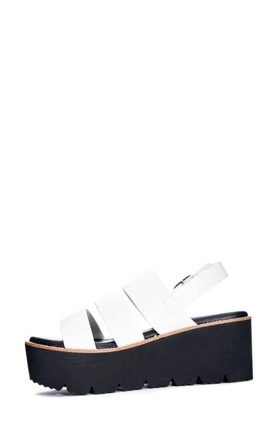 Shop Dirty Laundry Pendulum Platform Sandal In Off White Faux Leather