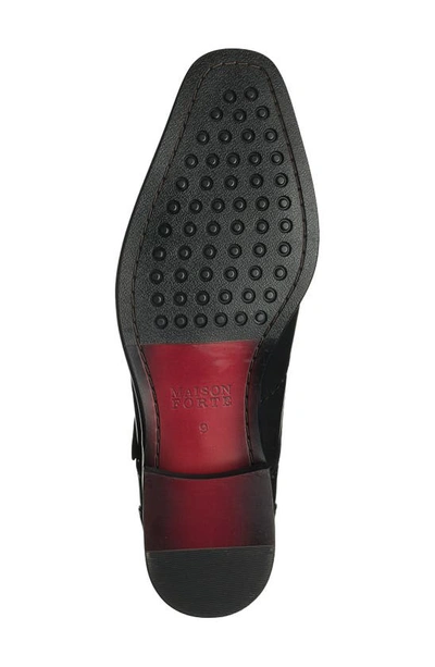 Maison Forte Carver Monk Strap Shoe In Black