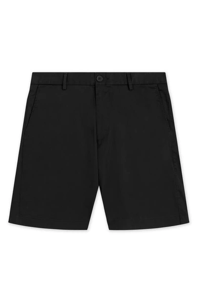 Shop Bugatchi Flat Front Chino Shorts In Black