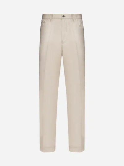 Shop Valentino Cotton Trousers In Sand