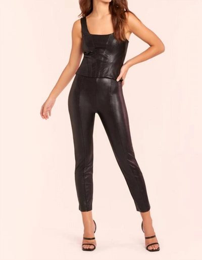 Shop Amanda Uprichard Romana Faux Leather Pull-on Pants In Black