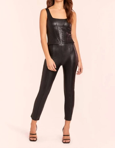 Shop Amanda Uprichard Romana Faux Leather Pull-on Pants In Black