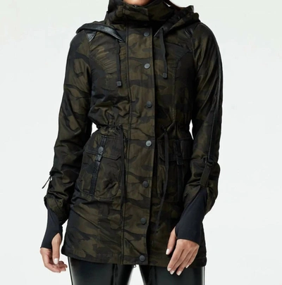 Shop Blanc Noir Anorak Hooded Jacket In Olive Camo In Green