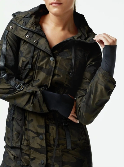 Shop Blanc Noir Anorak Hooded Jacket In Olive Camo In Green