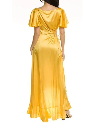 Shop Cinq À Sept Patti Silk Midi Dress In Yellow