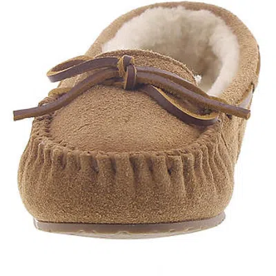 Shop Minnetonka Lodge Trapper Womens Suede Faux Fur Lined Moccasins In Brown