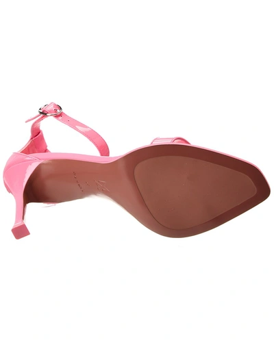 Shop Amina Muaddi Kim Patent Sandal In Pink