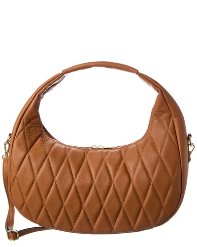 Shop Persaman New York Angolene Quilted Leather Shoulder Bag In Brown