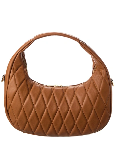 Shop Persaman New York Angolene Quilted Leather Shoulder Bag In Brown