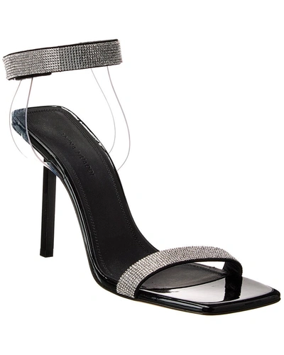 Shop Amina Muaddi Rih Vinyl & Patent Sandal In Black