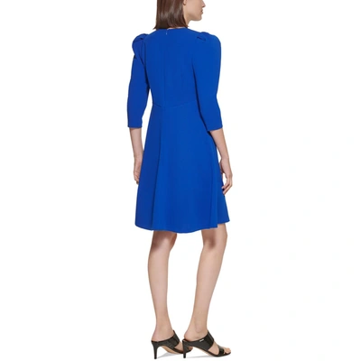 Shop Calvin Klein Womens Crepe Puff Sleeves Shift Dress In Multi